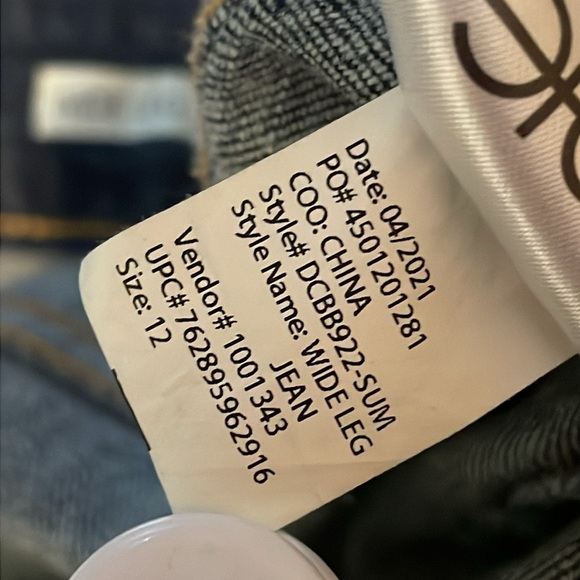 Code Bleu Wide Leg Flat Front High Waist Welt Pocket Trouser Jeans Size 12 - Picture 8 of 11